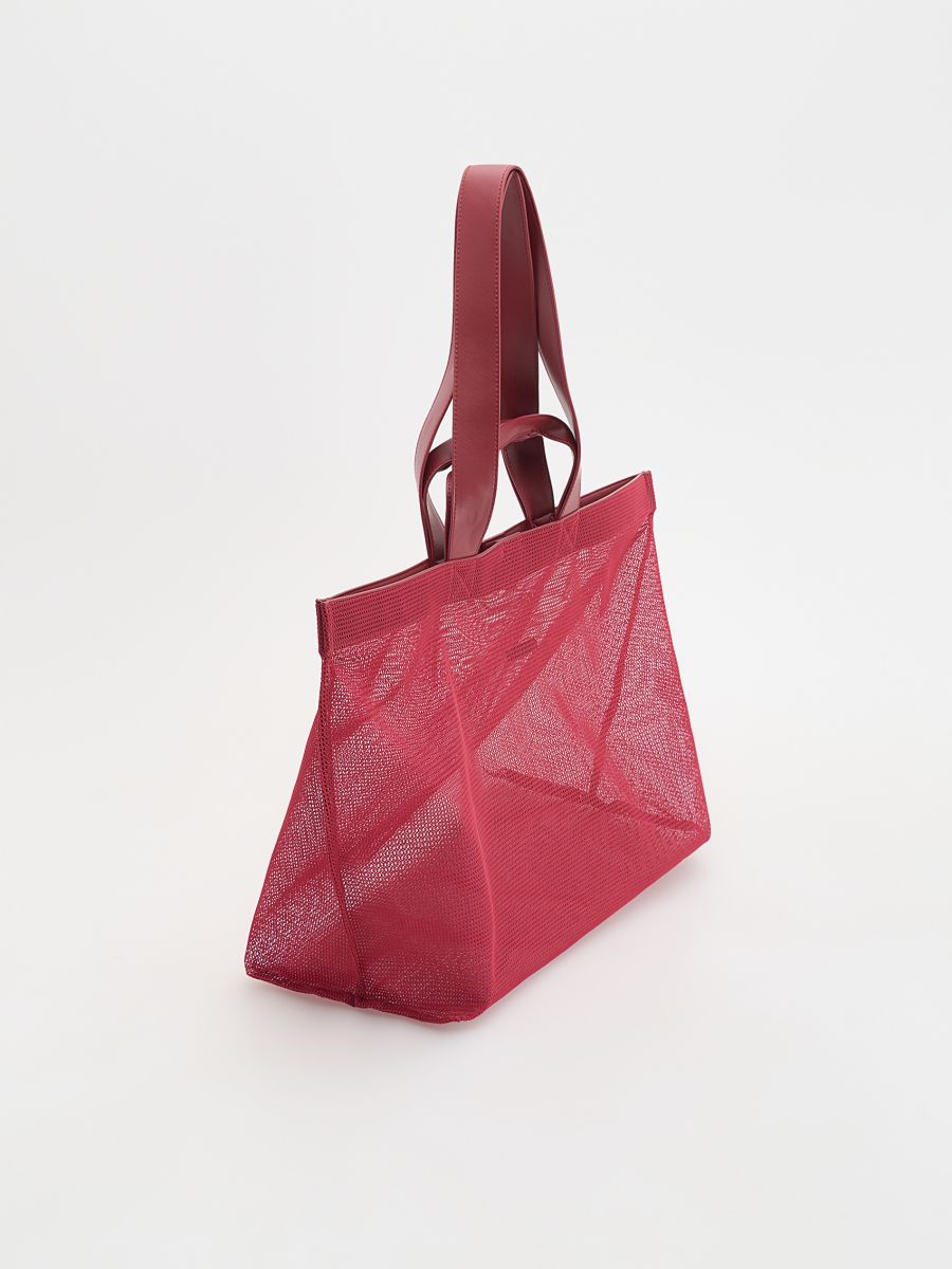 Mesh shopper bag - carmine - RESERVED - 3