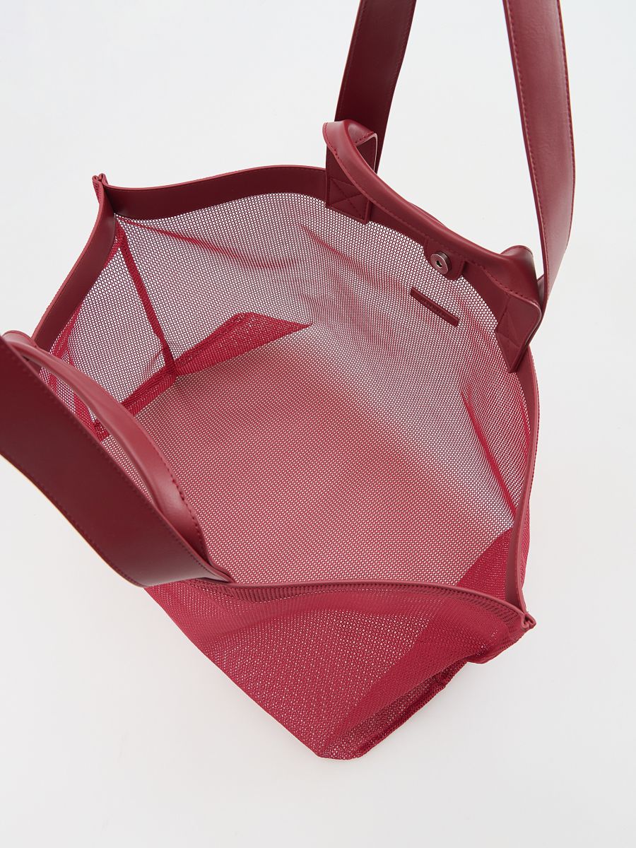 Mesh shopper bag - carmine - RESERVED - 5
