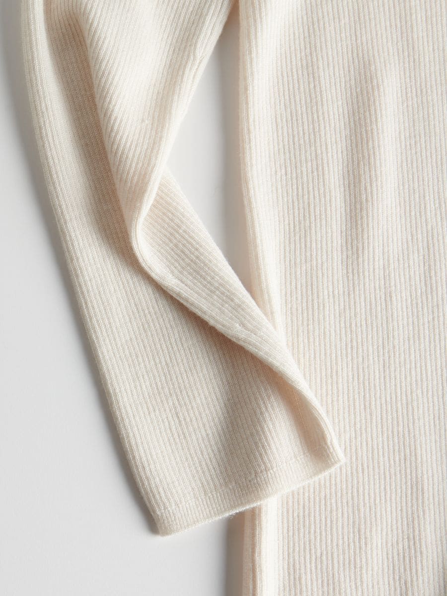 Wool blouse with silk blend - cream - RESERVED - 6