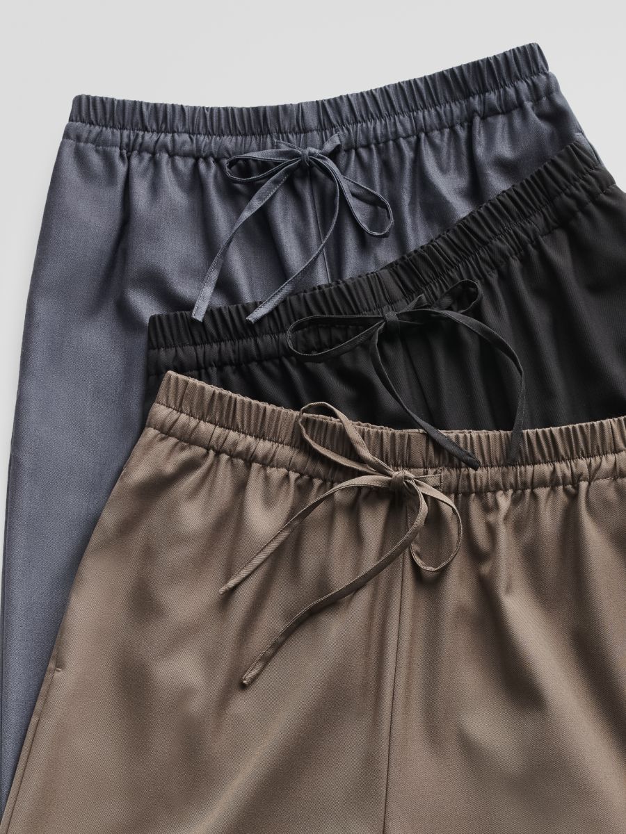 Wide-leg tie-waist trousers - brown - RESERVED - 7