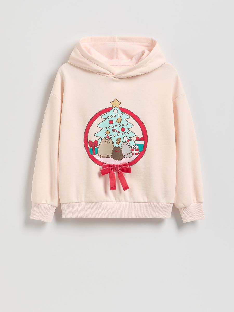 Pusheen Christmas hoodie - nude - RESERVED