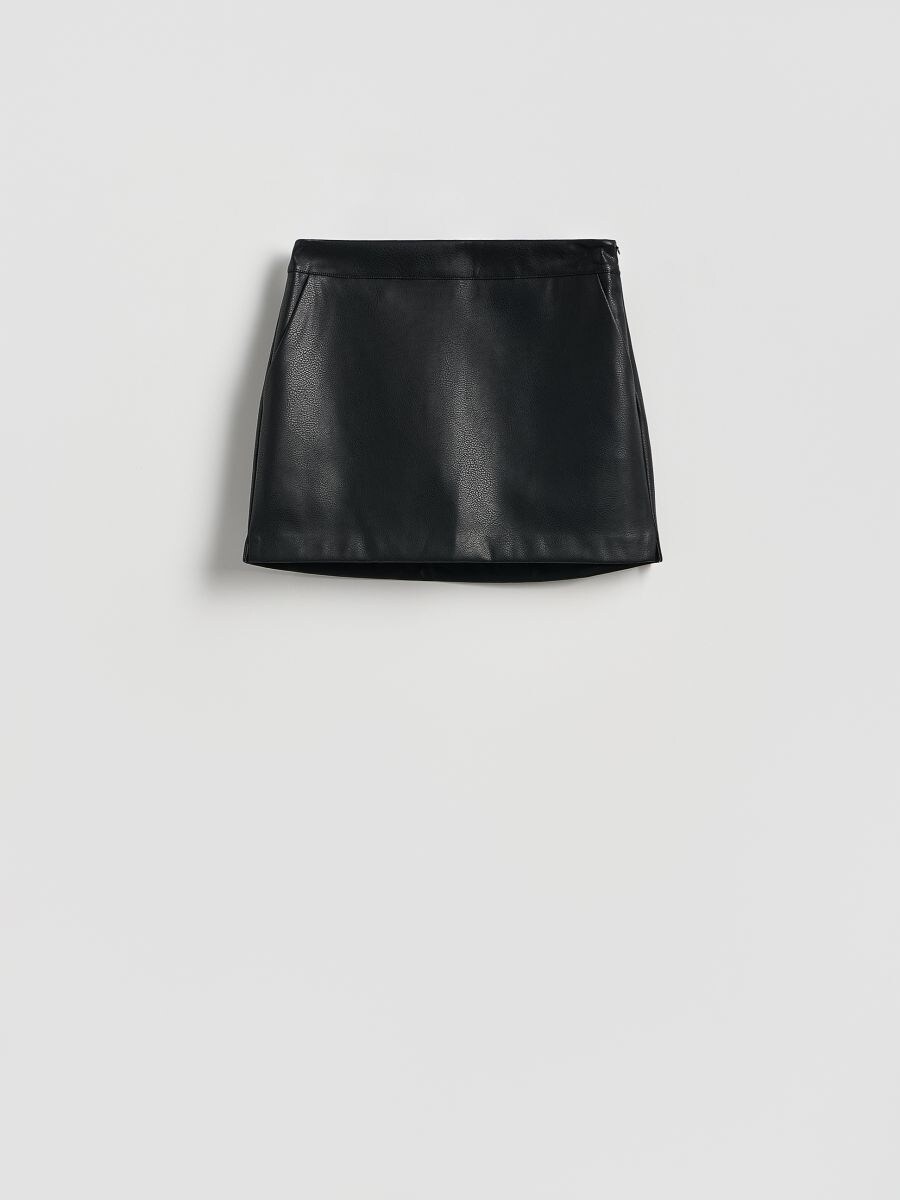 Faux leather skort - black - RESERVED