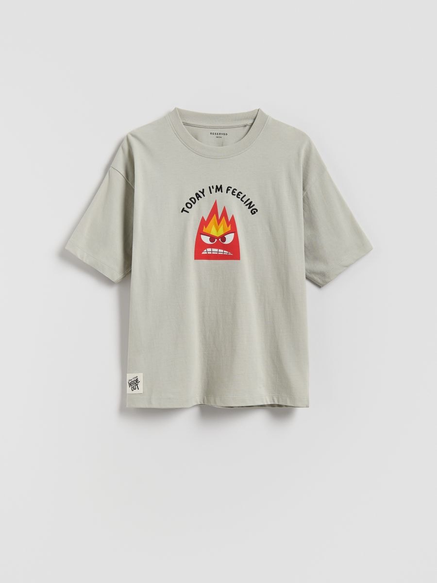 Inside Out bedrucktes T-Shirt - hellgrau - RESERVED