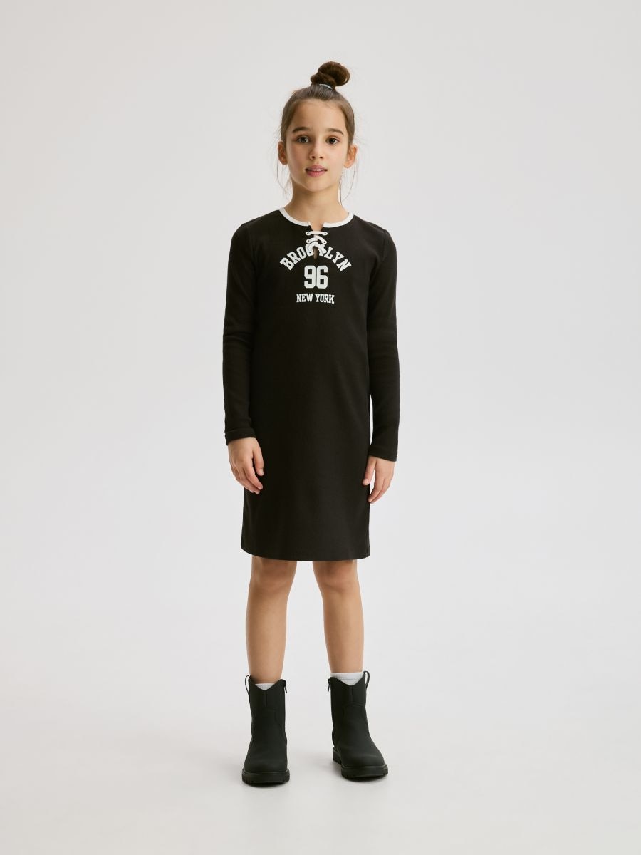 Плетена рокля с щампа - пепелнокафяво - RESERVED