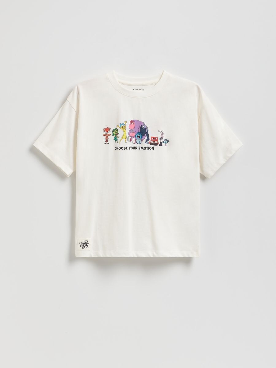Inside Out printed T-shirt - cream - RESERVED