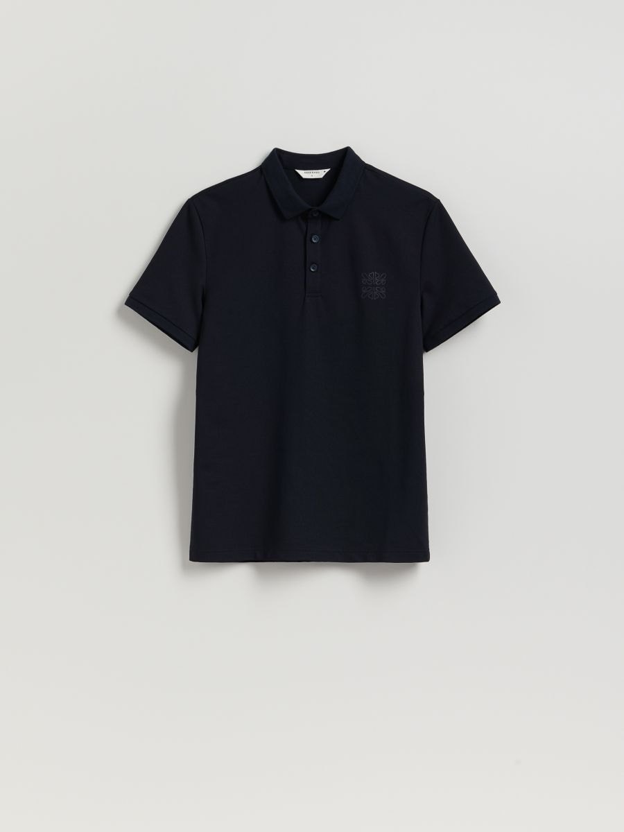 Regular fit polo shirt - navy - RESERVED