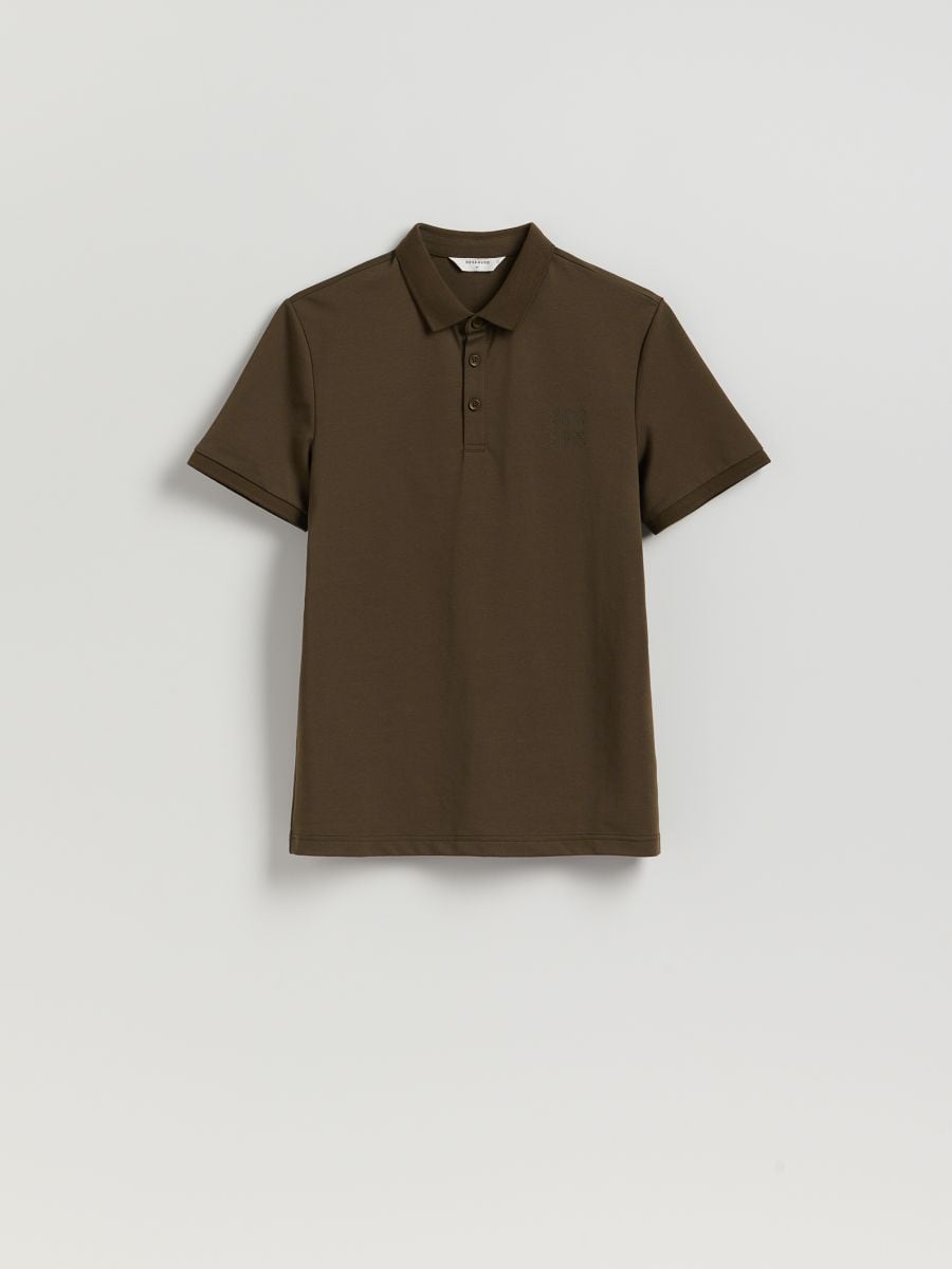 Regular fit polo shirt - dark green - RESERVED