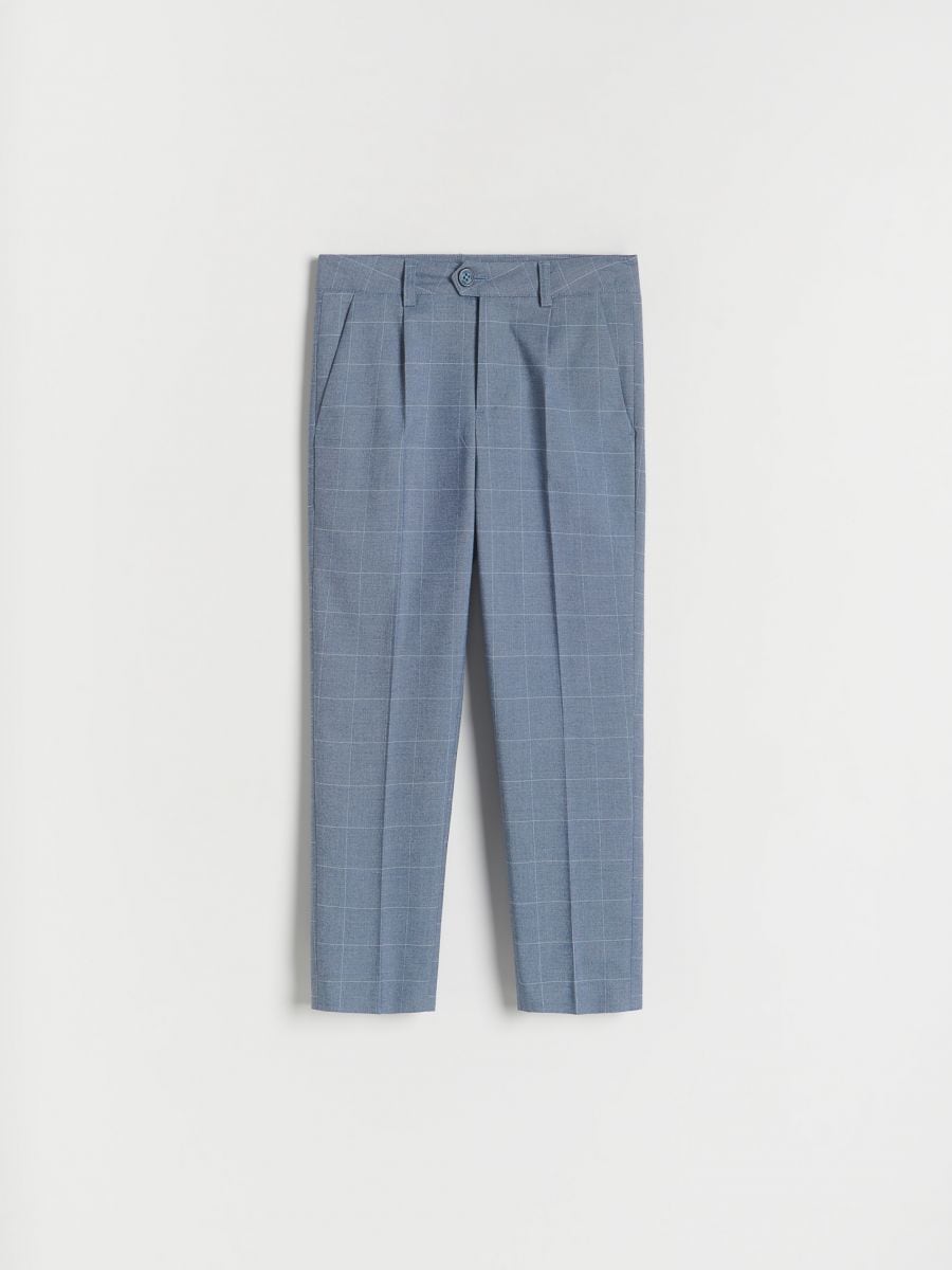 Elegant check trousers - blue - RESERVED