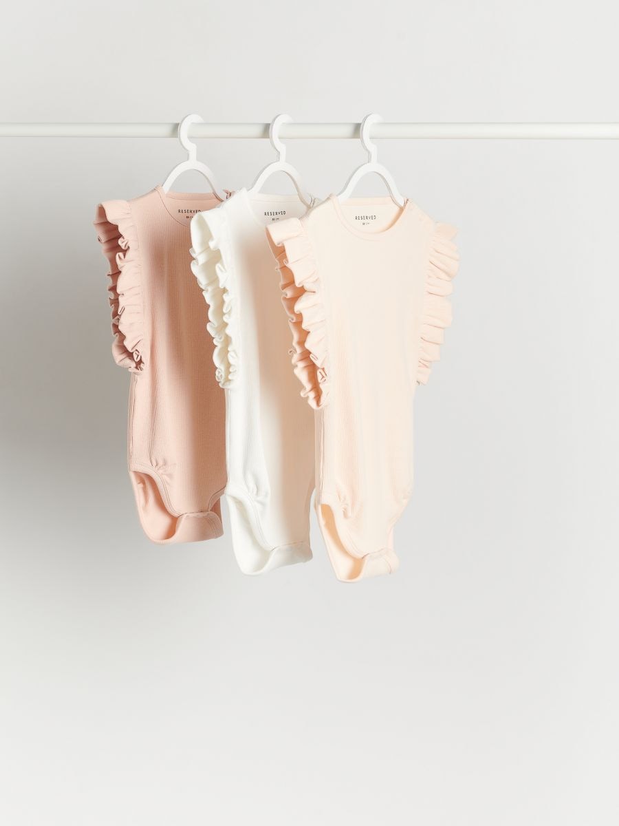 Cotton bodysuits 3 pack - cream - RESERVED