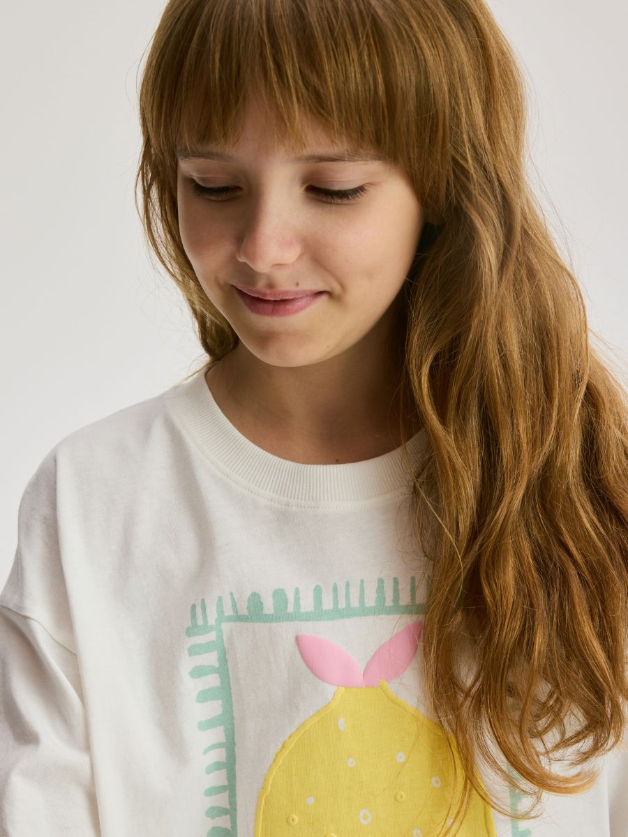 T-shirt with print - cream - RESERVED - 2