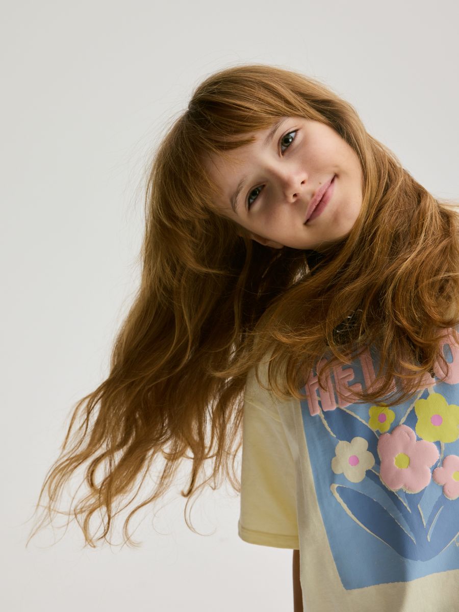 T-shirt with print - light yellow - RESERVED - 2