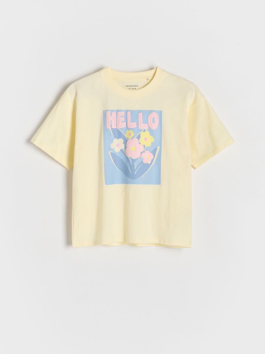 T-shirt with print - light yellow - RESERVED - 3