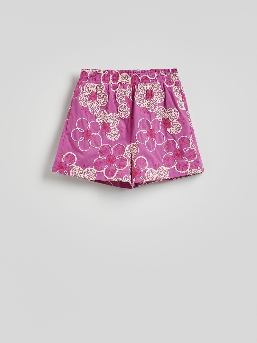 Shorts with embroidered pattern - multicolor - RESERVED - 5