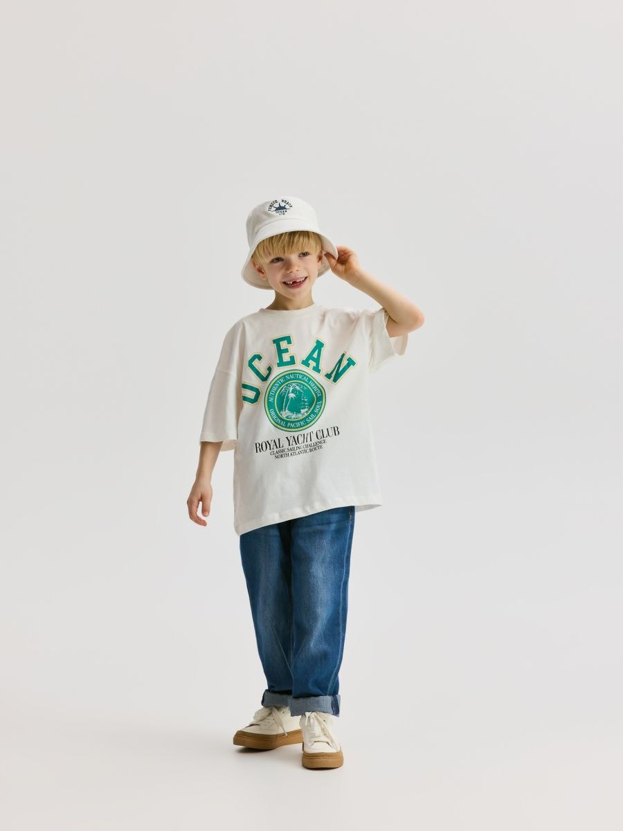 Pamučni bucket šešir - krem - RESERVED - 4