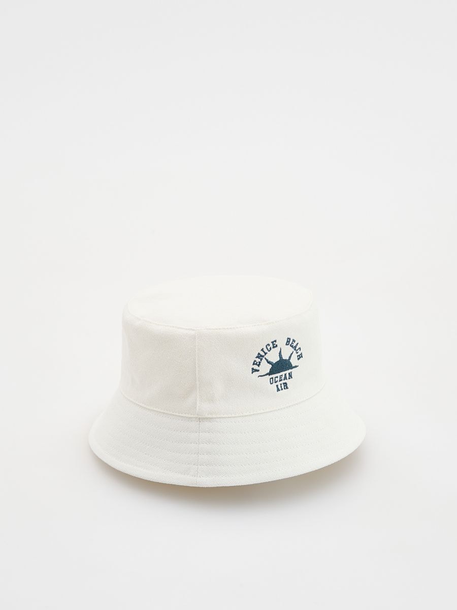 Pamučni bucket šešir - krem - RESERVED - 2