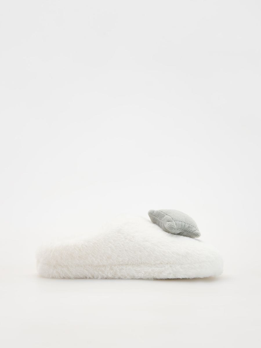 Soft slippers with appliqués - cream - RESERVED - 2