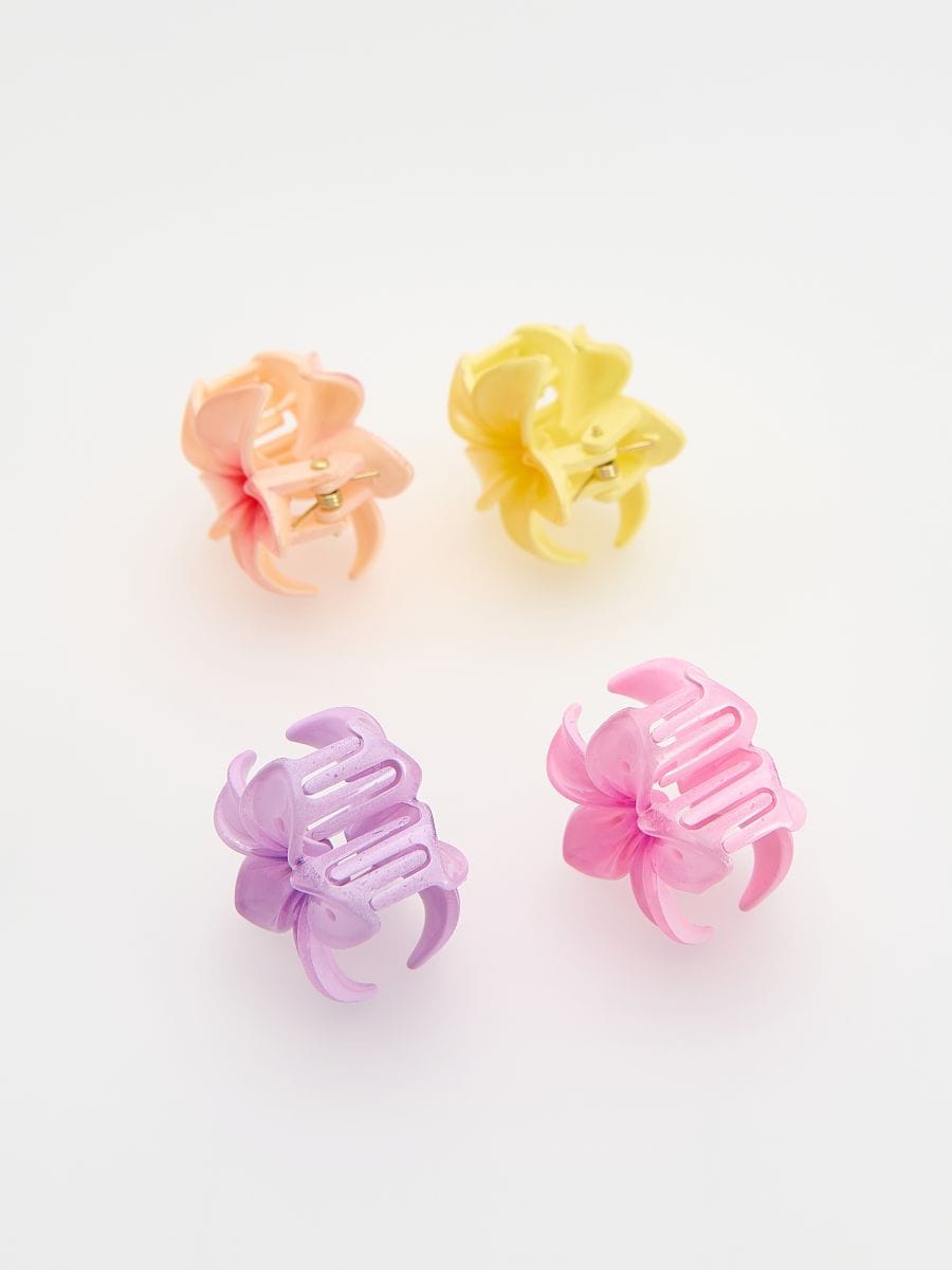 Fermagli per capelli a forma di fiore 4 pezzi - multicolore - RESERVED - 2