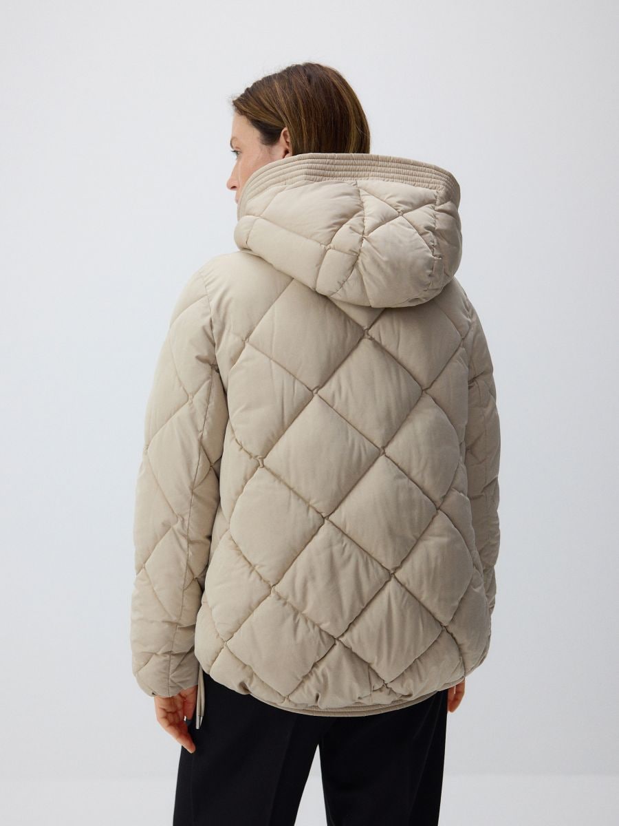 Quilted jacket with hood - beige - RESERVED - 4