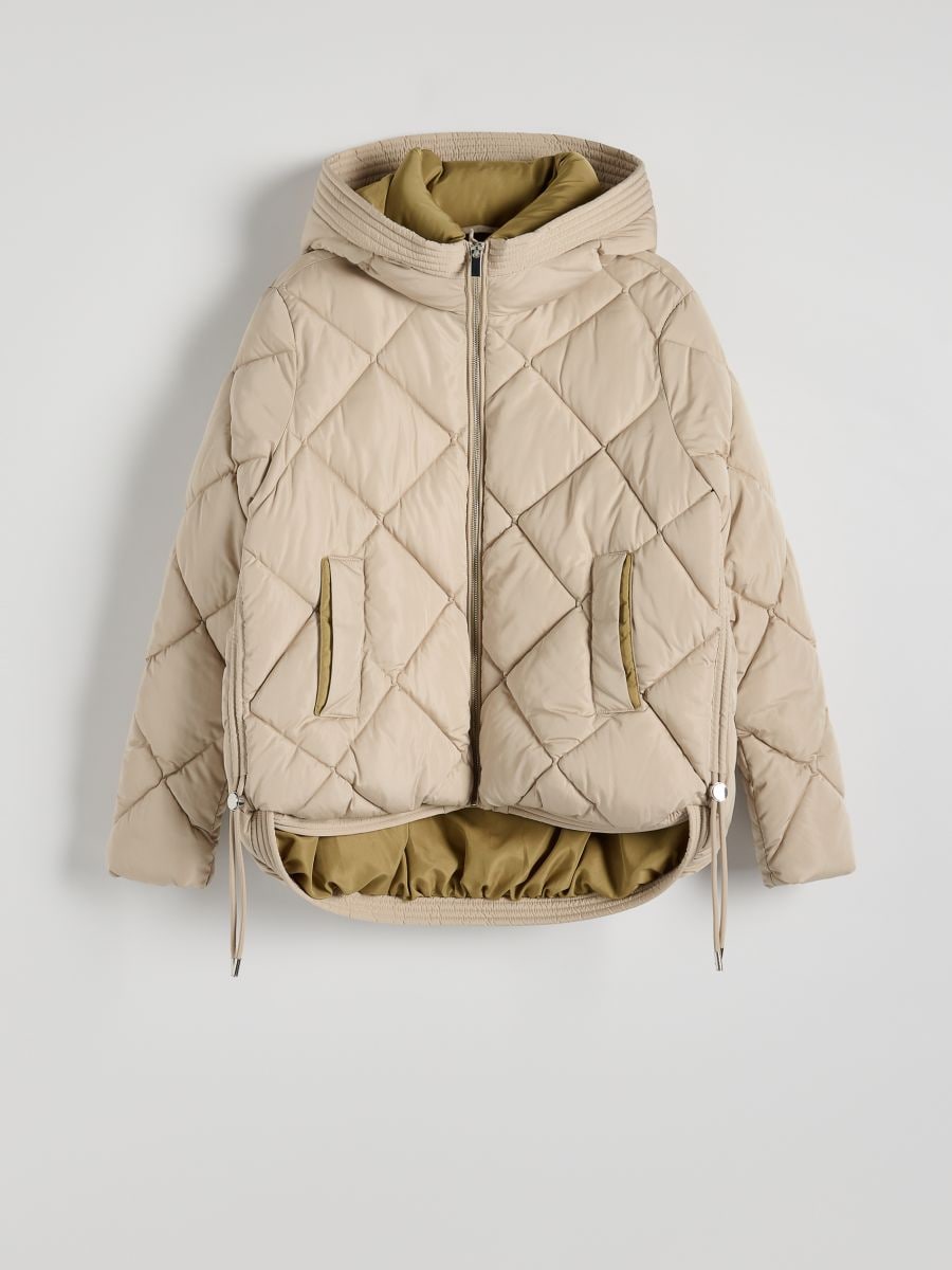 Quilted jacket with hood - beige - RESERVED - 5