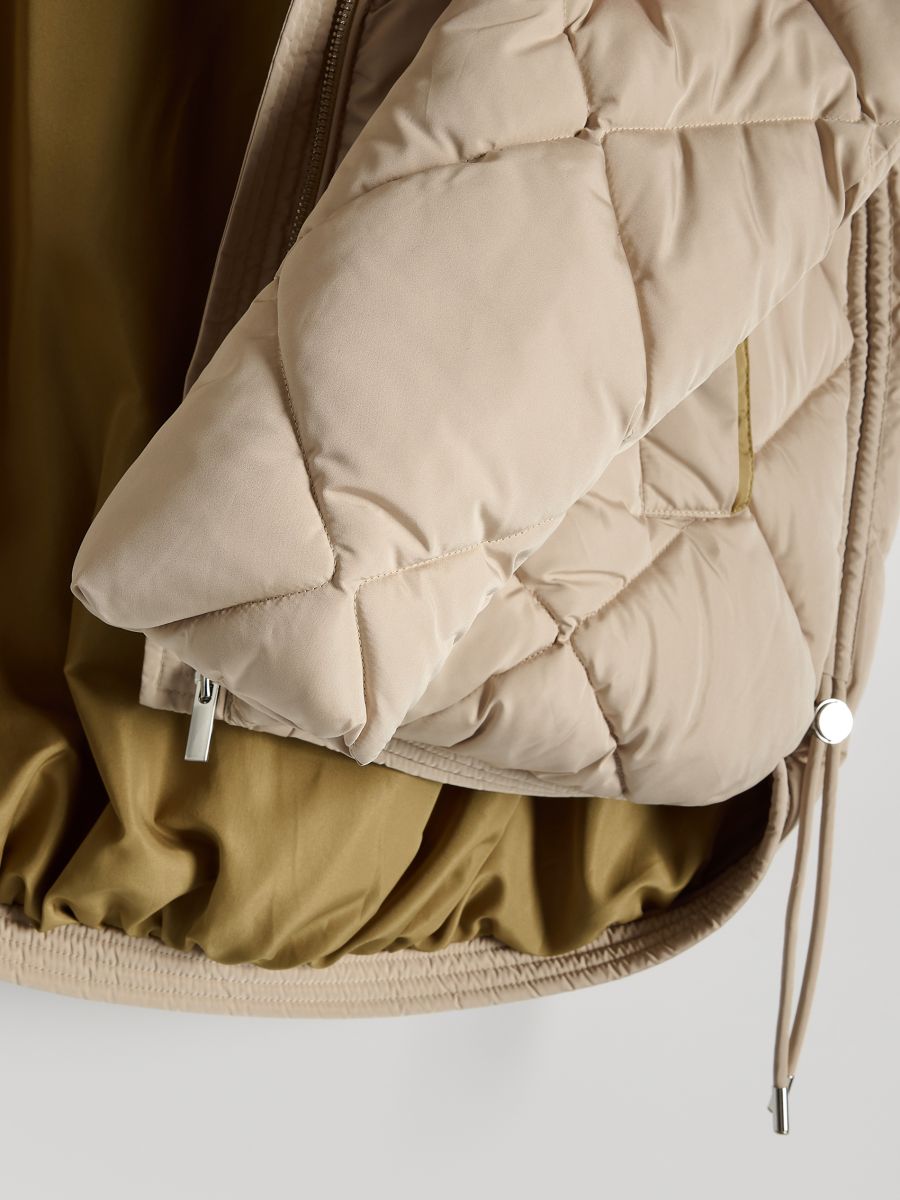 Quilted jacket with hood - beige - RESERVED - 6