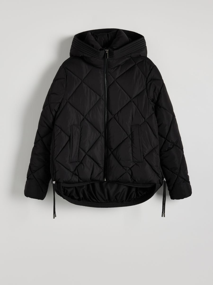 Black quilted jacket online