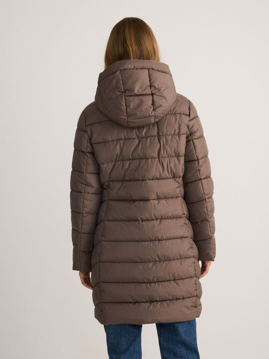 Quilted jacket with hood - taupe - RESERVED - 3
