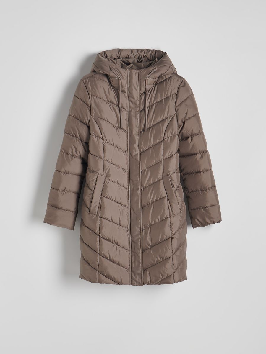 Quilted jacket with hood - taupe - RESERVED - 4