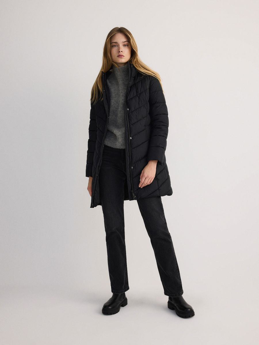 Quilted jacket with hood - black - RESERVED - 2