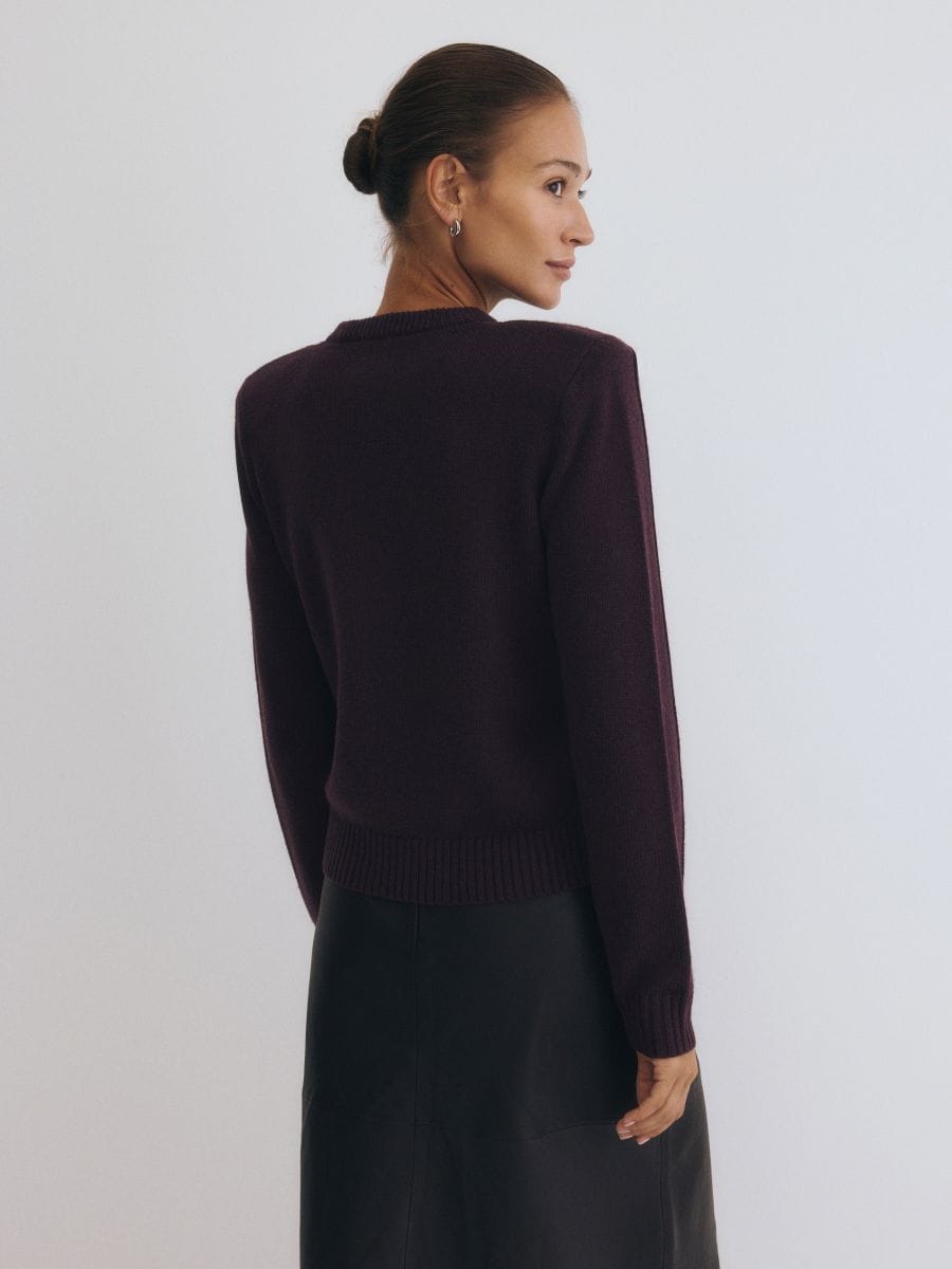 LADIES` SWEATER - dark violet - RESERVED