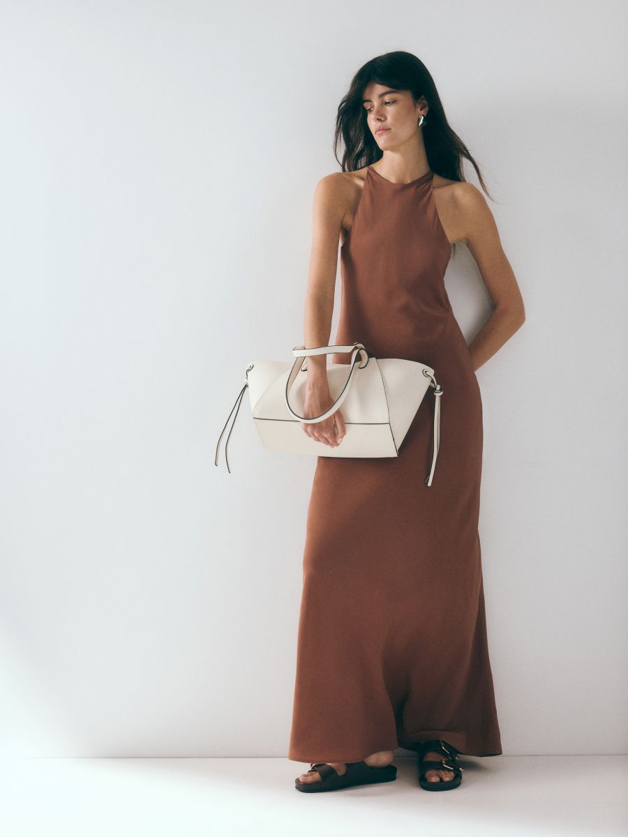 Shopper torba od veštačke kože - krem - RESERVED - 2