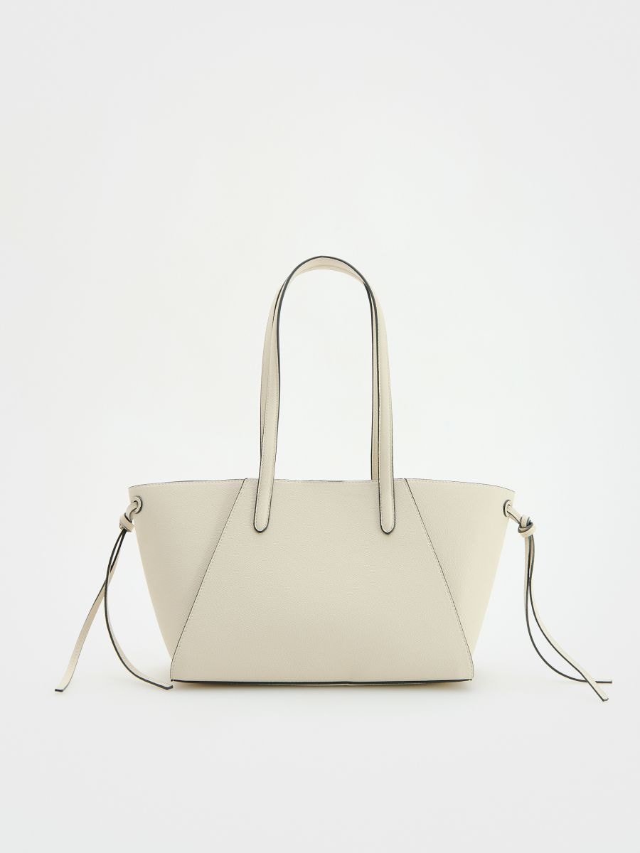Shopper torba od veštačke kože - krem - RESERVED - 3