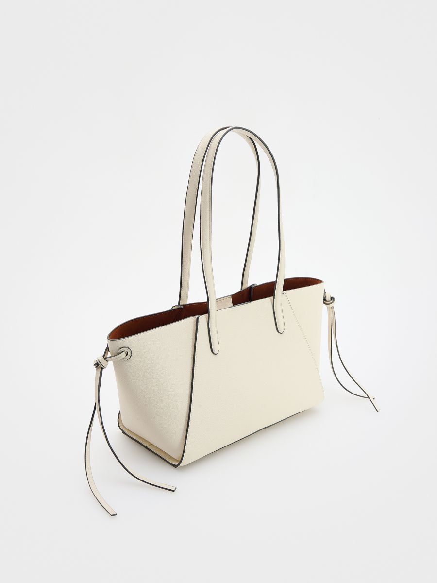 Shopper torba od veštačke kože - krem - RESERVED - 5
