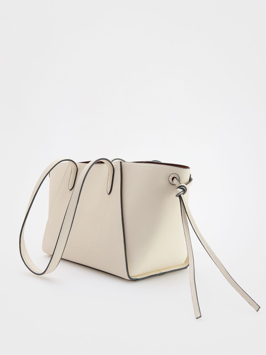 Shopper torba od veštačke kože - krem - RESERVED - 4