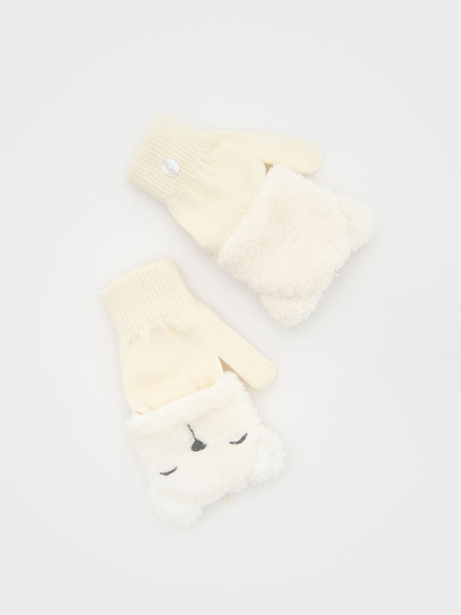 Ladies` gloves - cream - RESERVED - 2