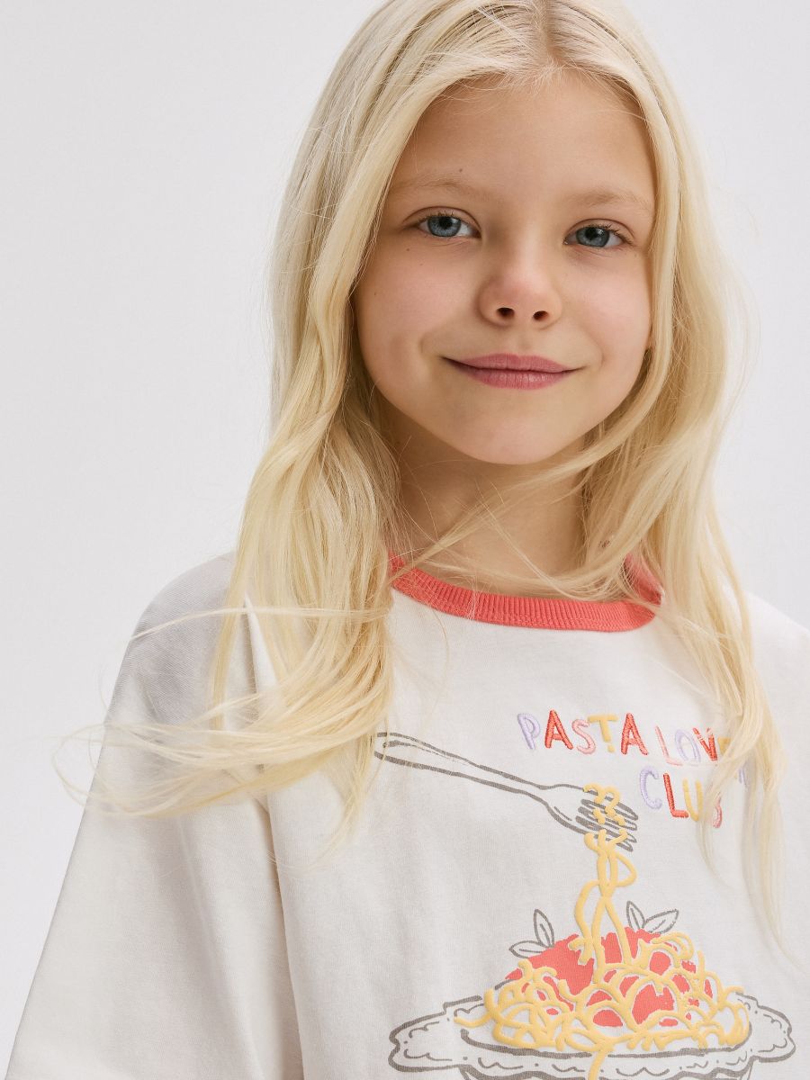 T-shirt with appliqué - coral - RESERVED - 2
