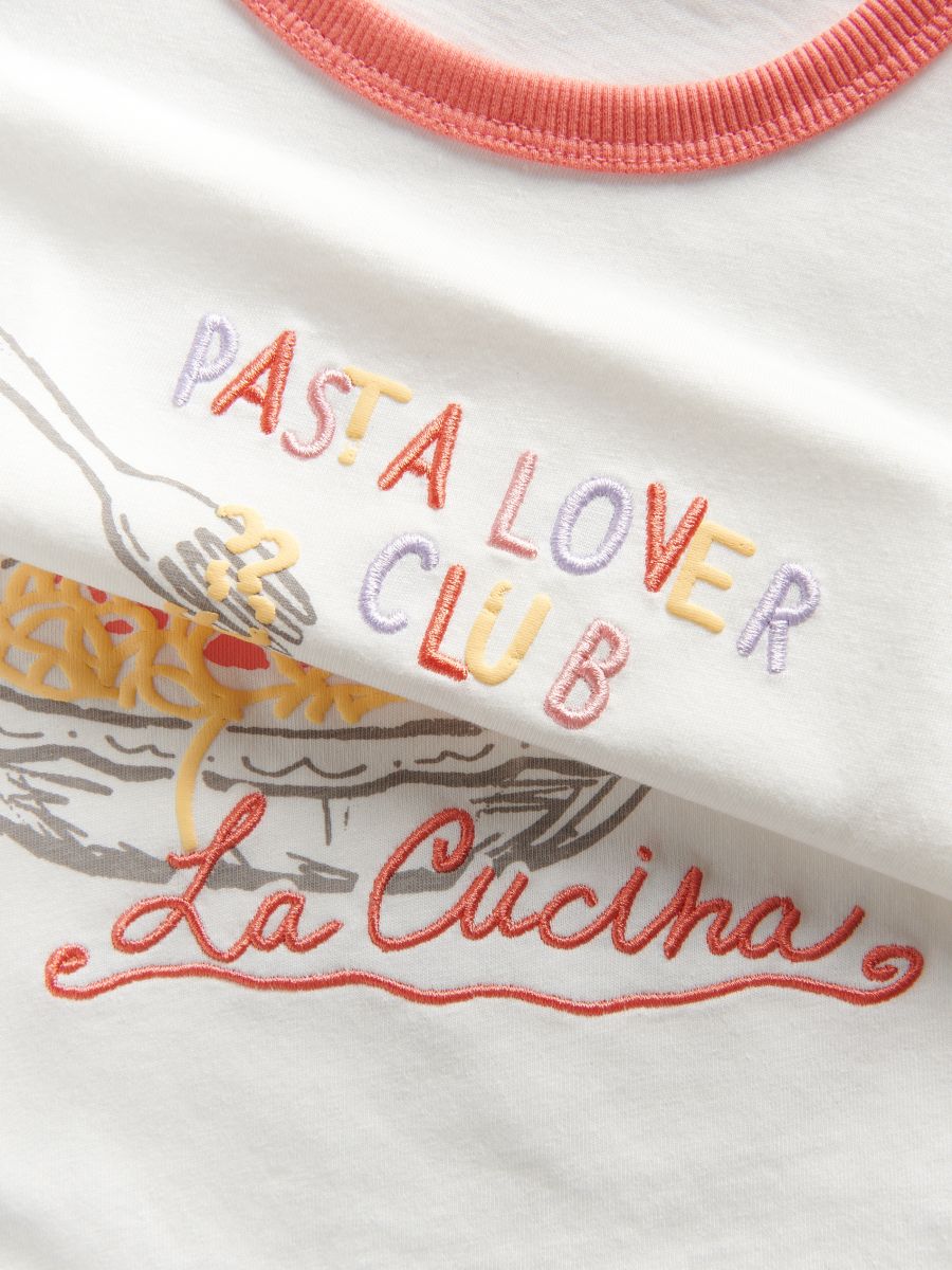 T-shirt with appliqué - coral - RESERVED - 5
