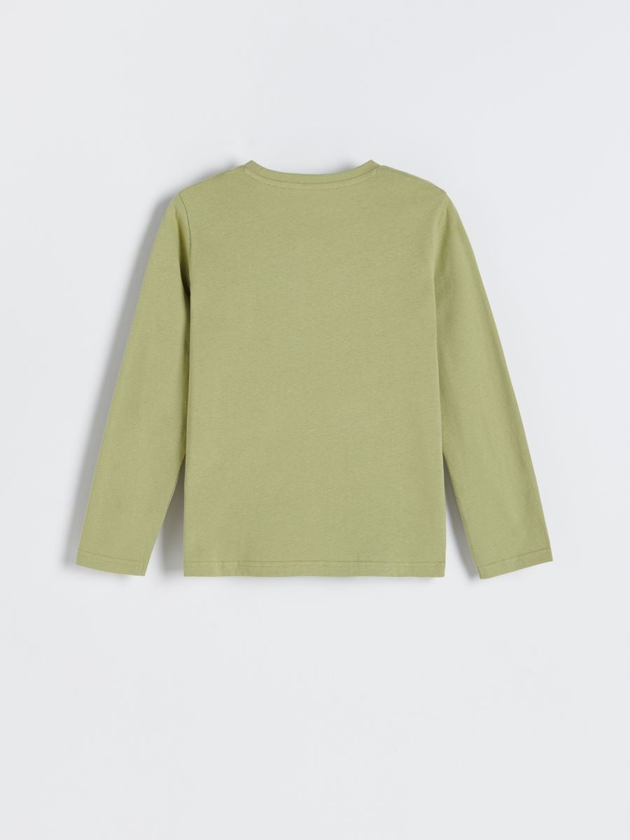 Long sleeve T-shirt with print - light olive - RESERVED - 4