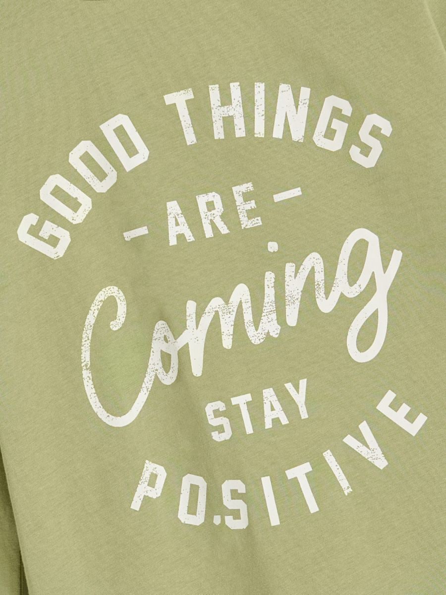 Long sleeve T-shirt with print - light olive - RESERVED - 5