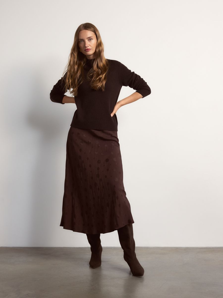 Viscose blend skirt - mahogany - RESERVED