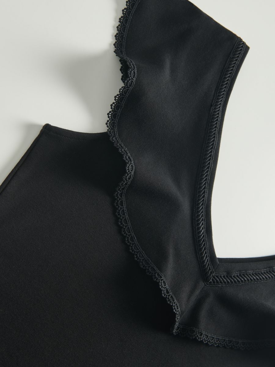 Top with ruffle detail - black - RESERVED - 5