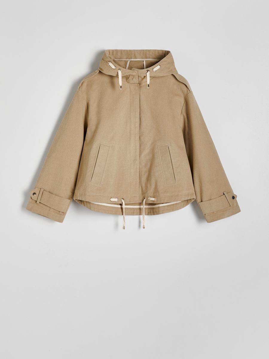 LADIES` OUTER JACKET - beige - RESERVED
