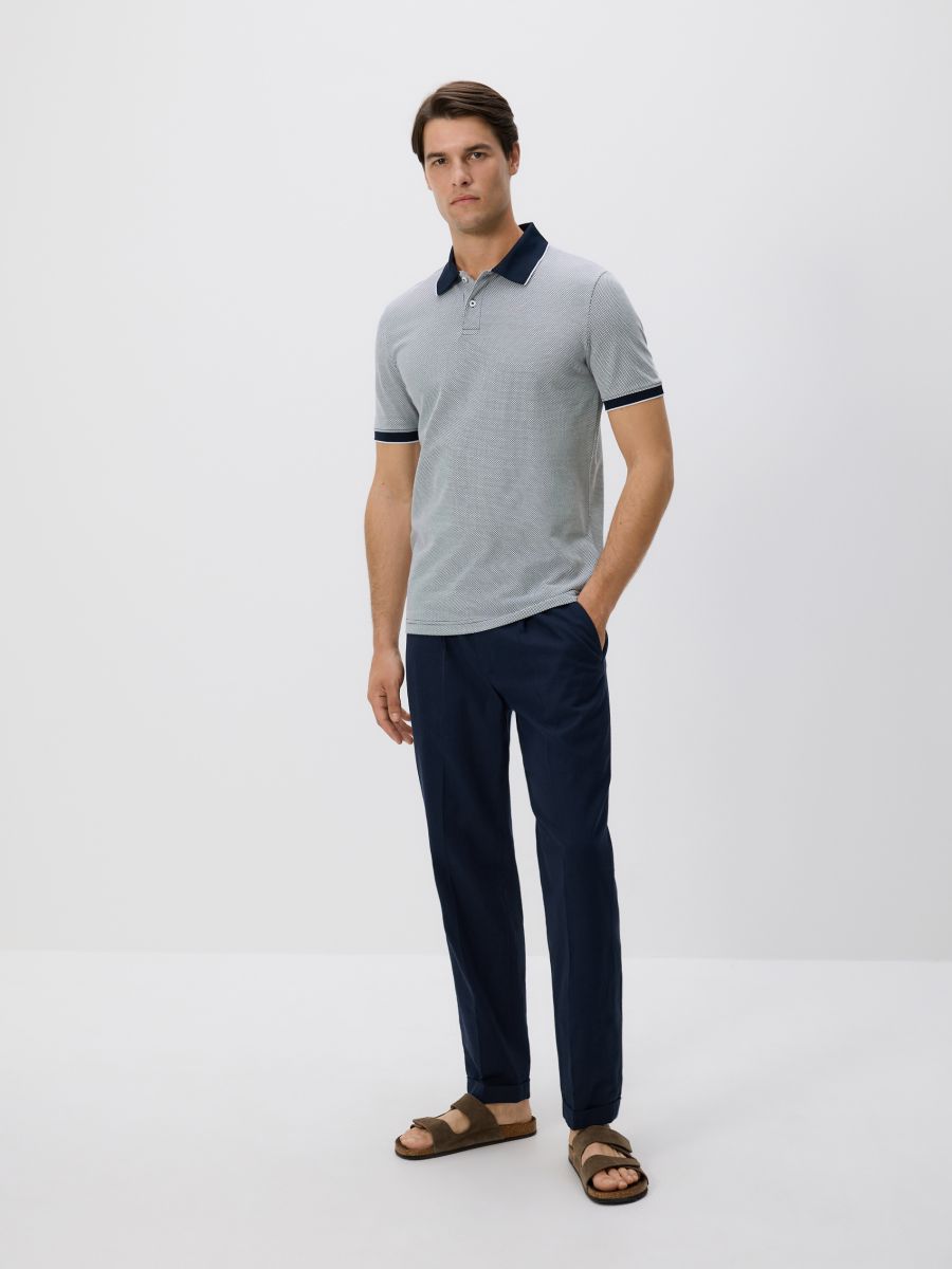 Regular fit polo shirt - light blue - RESERVED