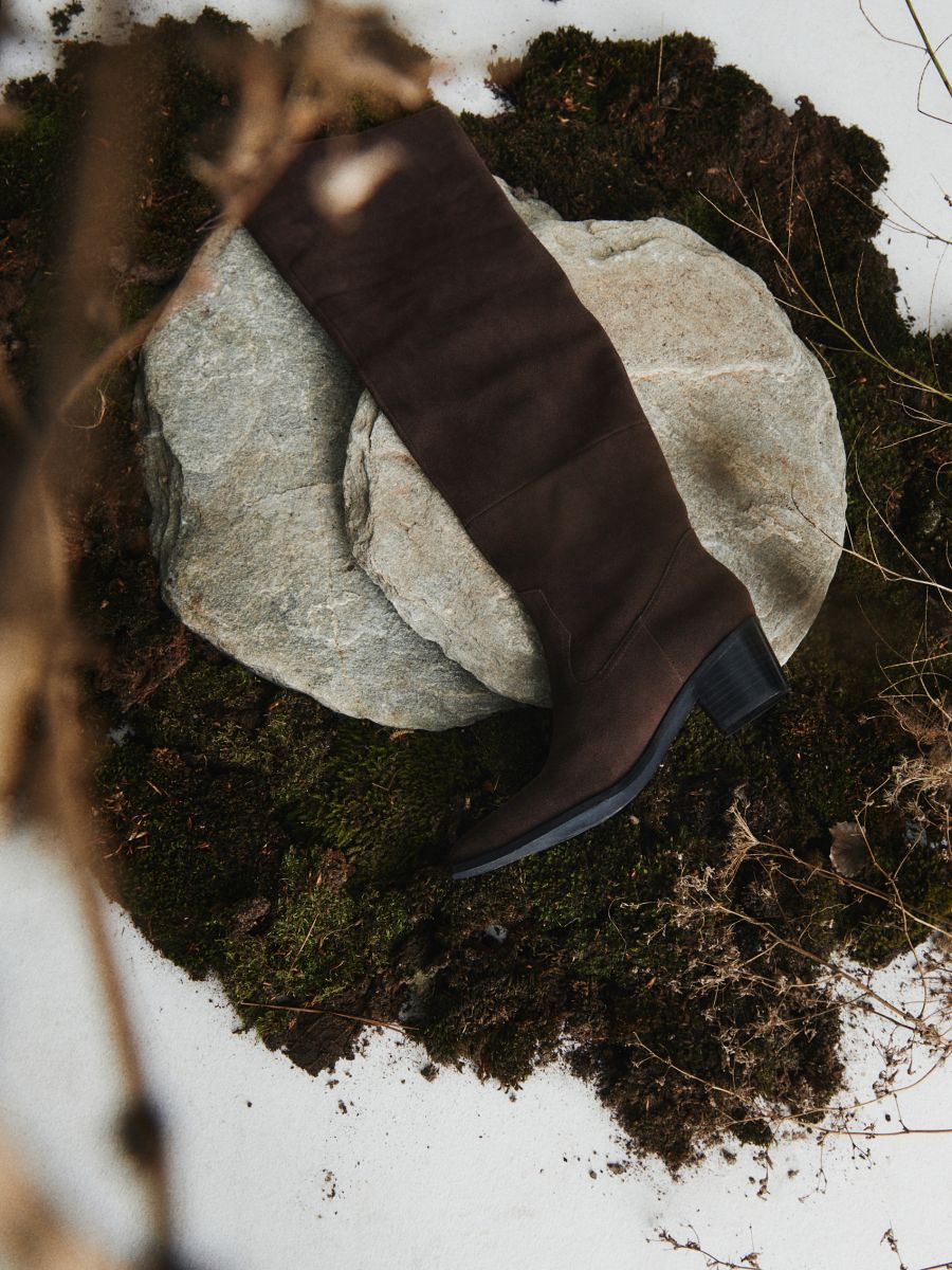 Suede high boots - brown - RESERVED - 2