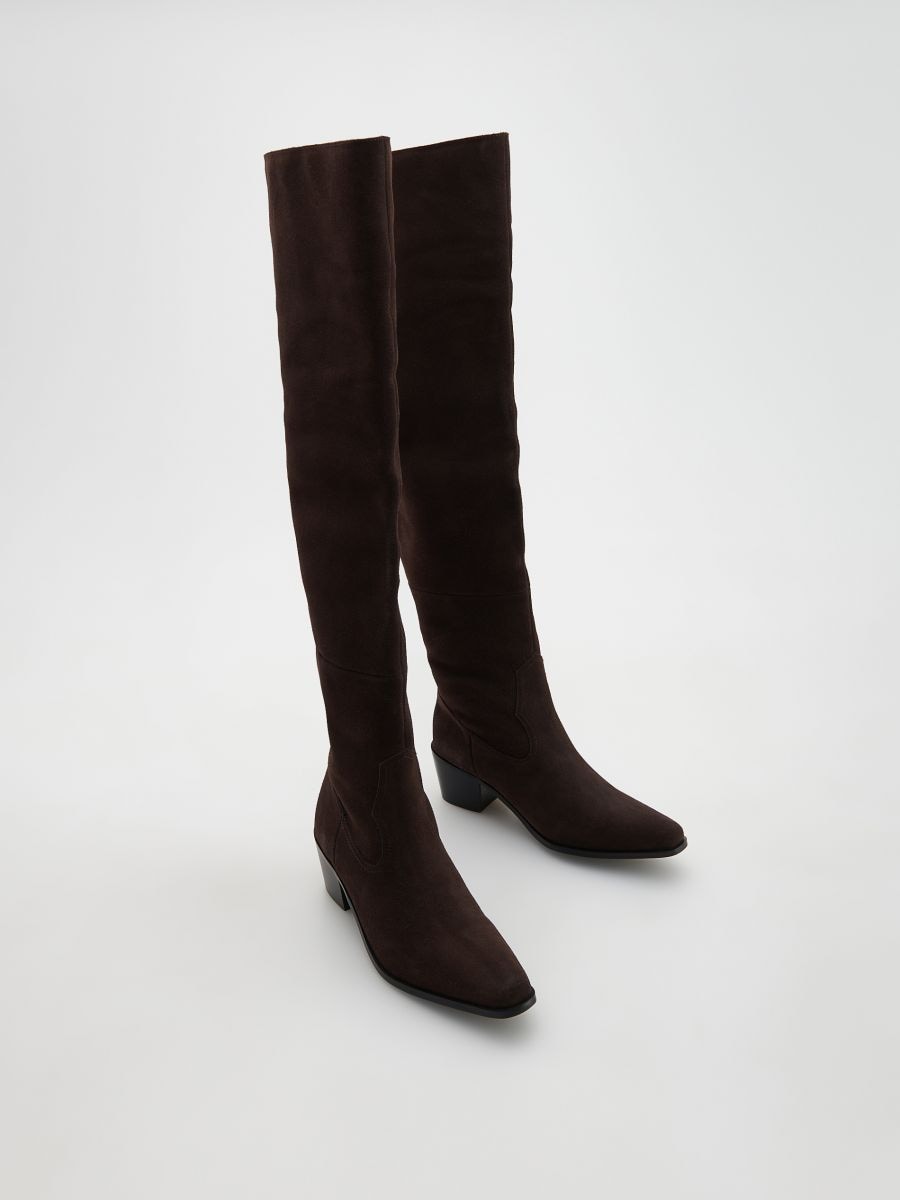 Suede high boots - brown - RESERVED - 4
