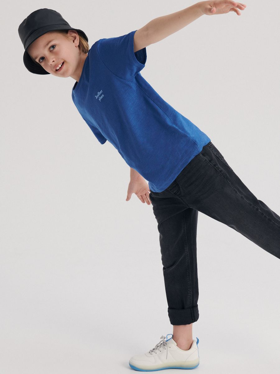 T-shirt with slogan - blue - RESERVED - 3