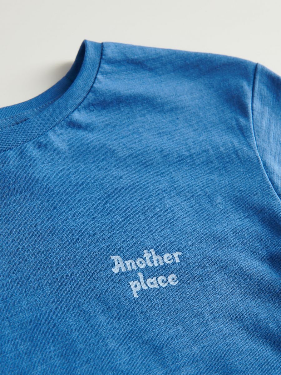 T-shirt with slogan - blue - RESERVED - 4