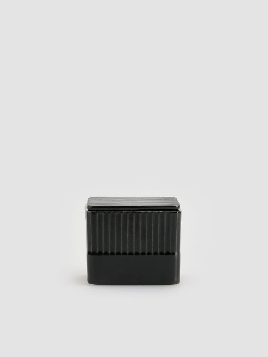 Ceramiczny pojemnik na szczoteczki - czarny - RESERVED