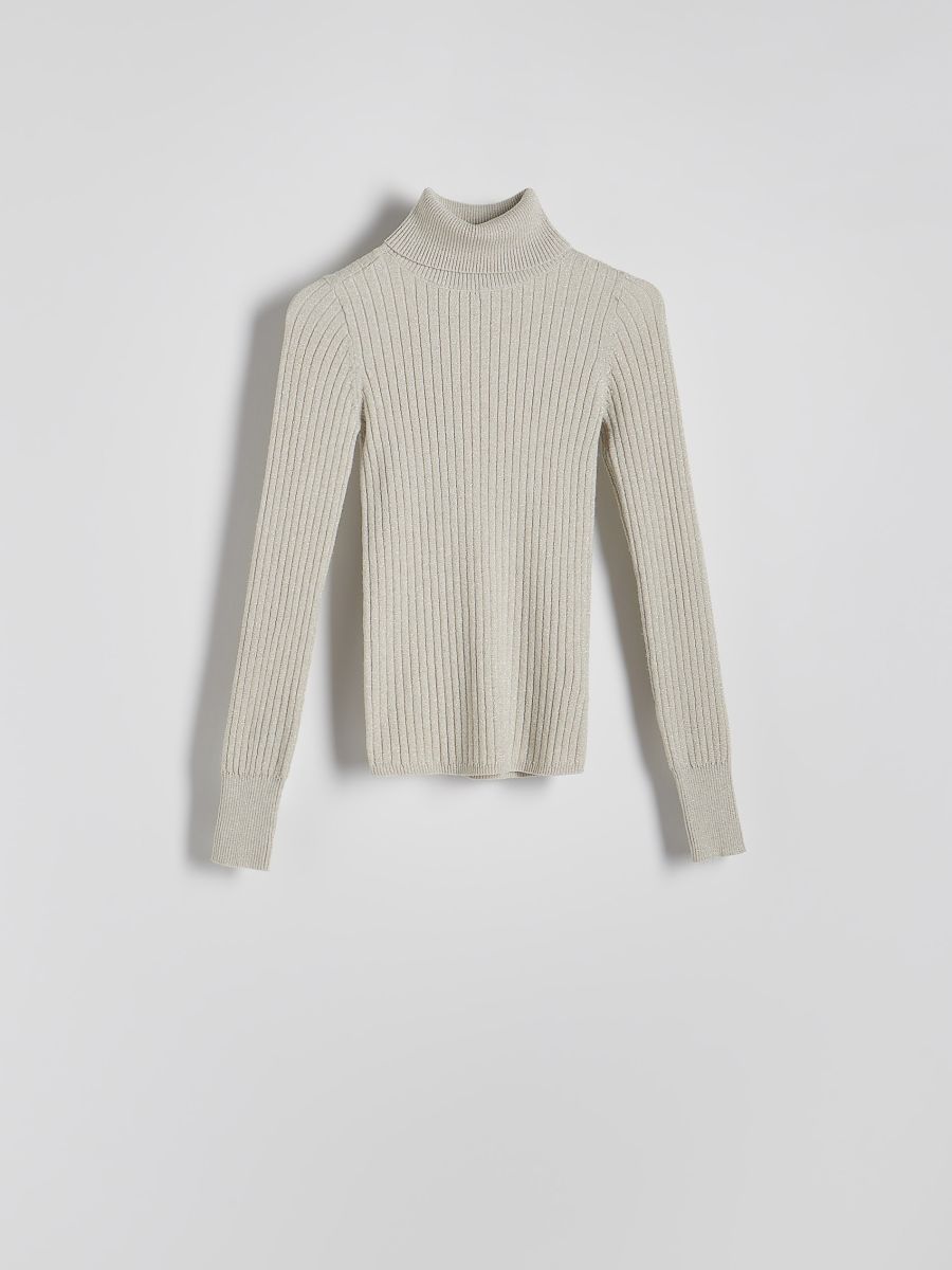 Shimmery turtleneck - sand - RESERVED - 5
