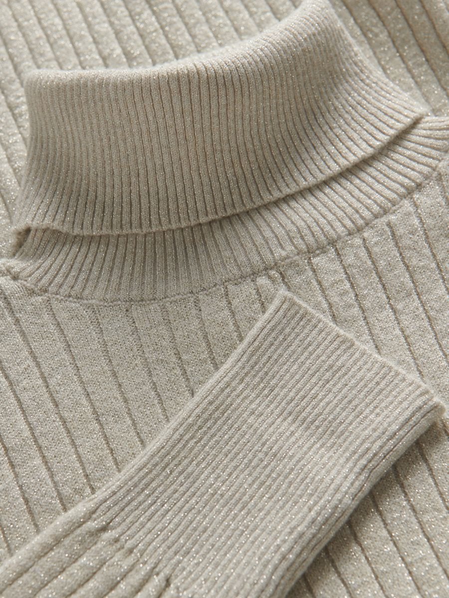 Shimmery turtleneck - sand - RESERVED - 4