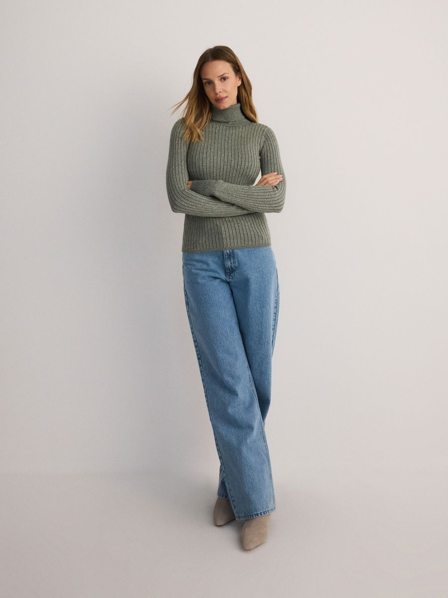 Shimmery turtleneck - khaki - RESERVED - 2